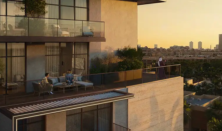 Modern residents’ lounge at IR1DIAN Park 2 in JVC Dubai