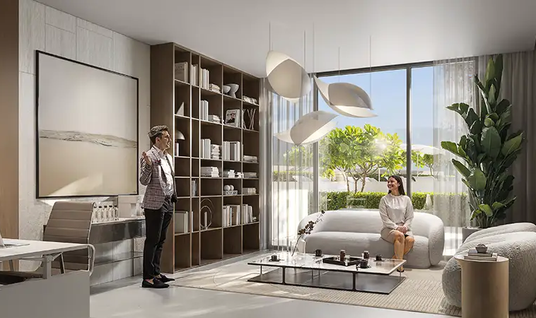 Modern residents’ lounge at IR1DIAN Park 2 in JVC Dubai