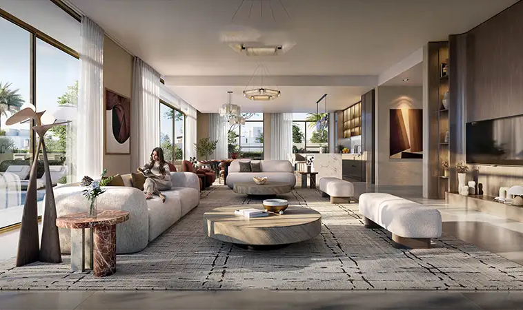 Luxury villa living room at Avelia at The Valley by Emaar