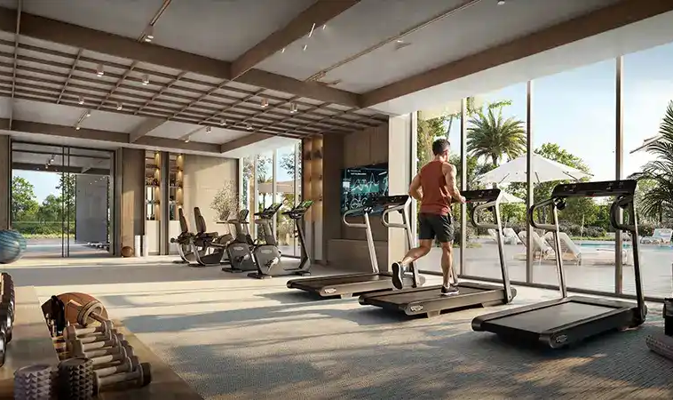 Modern fitness centre at Avelia at The Valley by Emaar