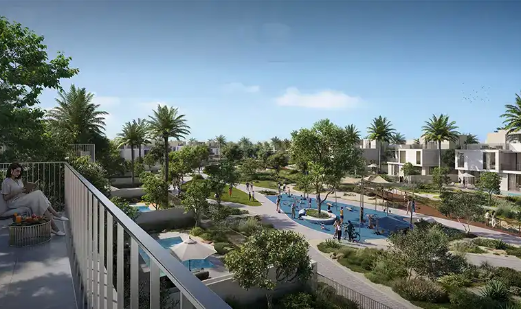 Outdoor children’s splash park at Avelia at The Valley Dubai