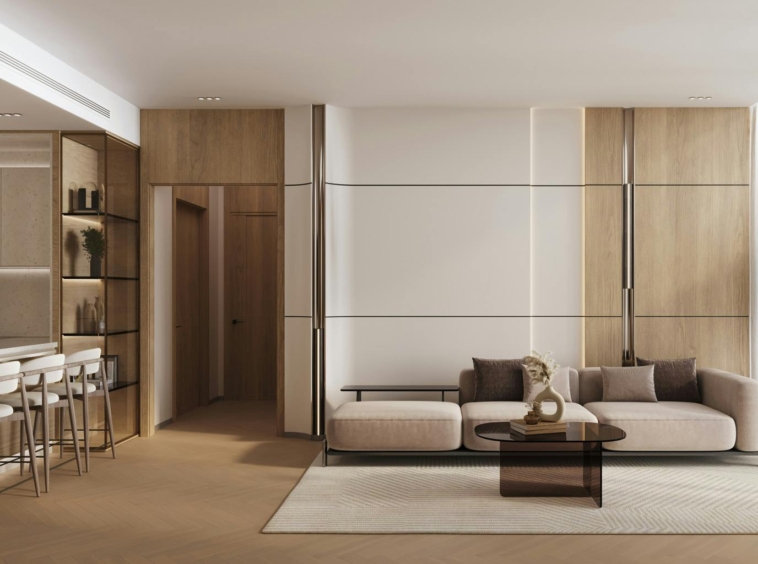 Modern apartment living room at Linar by Alef Al Mamzar Sharjah