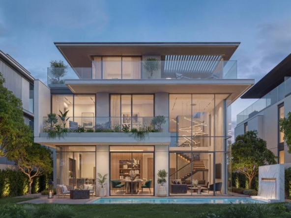 Luxury villa with private garden and pool at Azizi Florence Sharjah