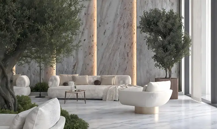 Nature-inspired residents’ lounge at Sakura Gardens Dubai