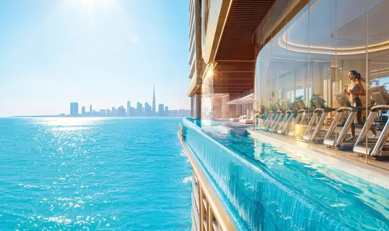 Sea-facing infinity pool at Shahrukhz Residences by Danube