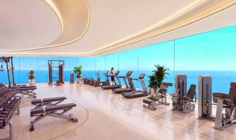 Ocean-view fitness centre at Shahrukhz Residences by Danube